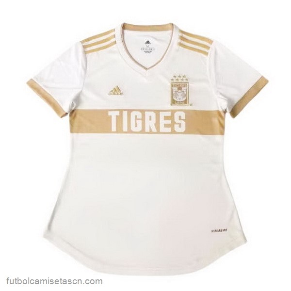 Camiseta Tigres UANL 3ª Mujer 2020/21 Blanco Amarillo
